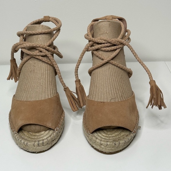 Joie Espadrille Wedges - Suede - Neutral - Picture 1 of 6